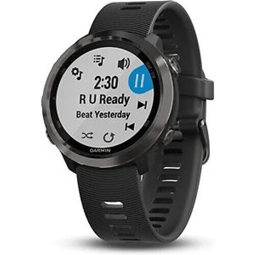 Refurbished Garmin Forerunner 645 Music leisteengrijs met siliconenarmband zwart Tweedehands