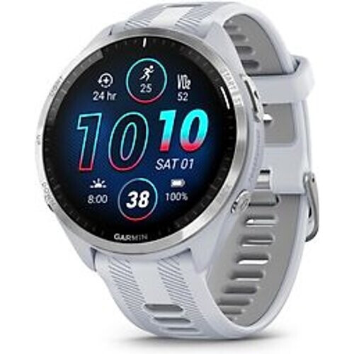 Refurbished Garmin Forerunner 965 47 mm wit/grijs met wit/grijs siliconen polsband [wifi]