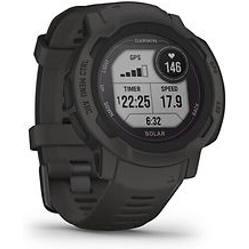 Refurbished Garmin Instinct 2 45 mm zwart met een zwart siliconen polsband Tweedehands