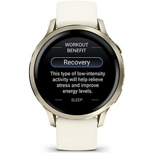 Refurbished Garmin Venu 4 41 mm goud met siliconenarmband beige [Wi-Fi] Tweedehands