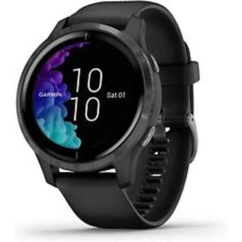 Refurbished Garmin Venu 43 mm zwart met siliconenarmband zwart [wifi] Tweedehands
