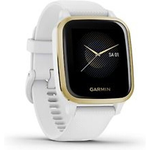 Refurbished Garmin Venu Sq 40 mm witgoud op siliconenbandje wit [wifi] Tweedehands