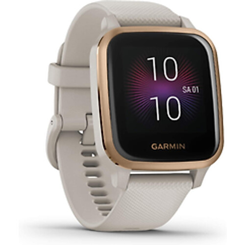 Refurbished Garmin Venu Sq Music 40 mm roségoud met siliconenarmband beige [wifi]
