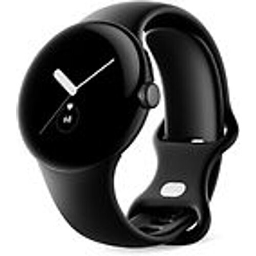 Refurbished Google Pixel Watch 41 mm matzwart op obsidiaan sportbandje [wifi + 4G] Tweedehands