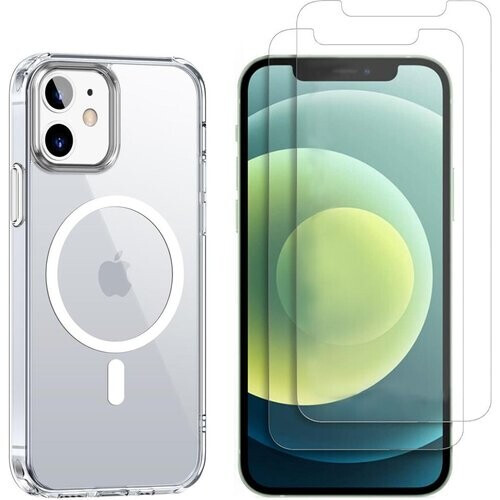 Refurbished Hoesje iPhone 12 Mini en 2 beschermende schermen - TPU - Transparant Tweedehands