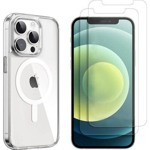 Refurbished Hoesje iPhone 12 Pro Max en 2 beschermende schermen - TPU - Transparant Tweedehands