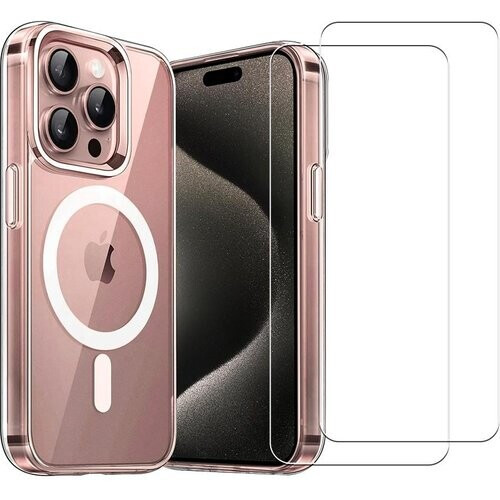 Refurbished Hoesje iPhone 16 Pro en 2 beschermende schermen - TPU - Transparant Tweedehands