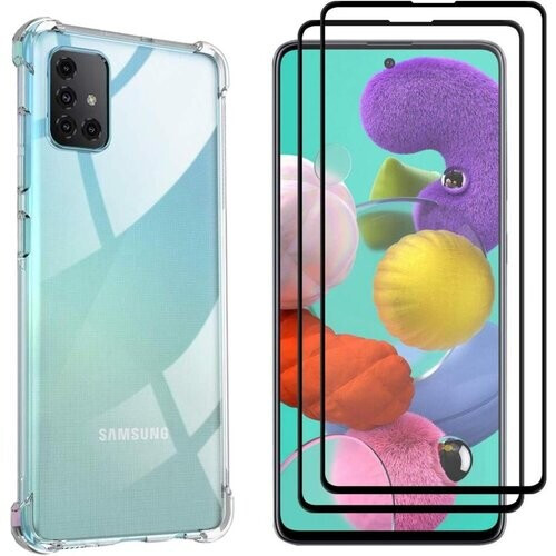 Refurbished Hoesje Samsung Galaxy A51 en 2 beschermende schermen - TPU - Transparant Tweedehands