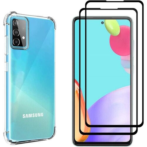 Refurbished Hoesje Samsung Galaxy A52 en 2 beschermende schermen - TPU - Transparant Tweedehands