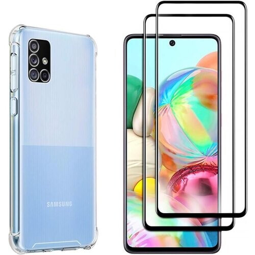 Refurbished Hoesje Samsung Galaxy A71 en 2 beschermende schermen - TPU - Transparant Tweedehands