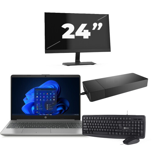 Refurbished HP 250 G8 - Intel Core i3-11e Generatie - 15 inch - 16GB RAM - 256GB SSD - Windows 11 Home + 1x 24 inch Monitor Tweedehands