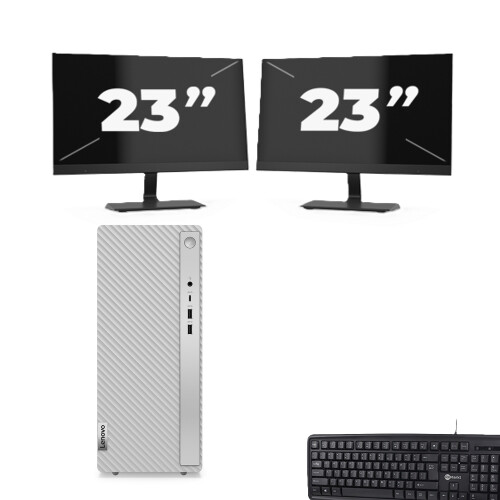Refurbished HP 280 G1 Micro Tower - Intel Core i3-4e Generatie - 8GB RAM - 256GB SSD - Windows 10 + 2x 23 inch Monitor Tweedehands