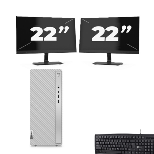 Refurbished HP 280 G1 Micro Tower - Intel Core i7-4e Generatie - 8GB RAM - 256GB SSD - Windows 10 + 2x 22 inch Monitor Tweedehands