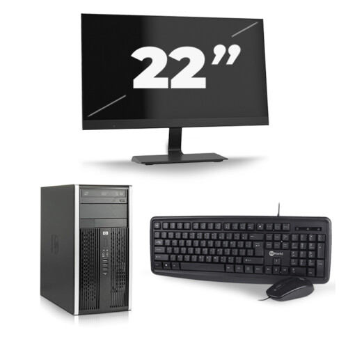 Refurbished HP Compaq Pro 6300 Micro Tower - Intel Core i7-3e Generatie - 16GB RAM - 256GB SSD - Windows 10 + 1x 22 inch Monitor Tweedehands