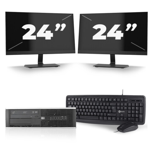 Refurbished HP Compaq Pro 6300 SFF - Intel Core i3-3e Generatie - 8GB RAM - 256GB SSD - Windows 10 + 2x 24 inch Monitor Tweedehands