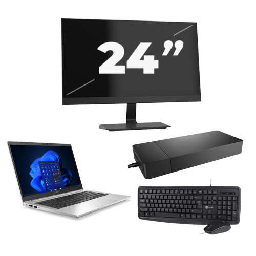 Refurbished HP EliteBook 630 G9 - Intel Core i5-12e Generatie - 13 inch - 16GB RAM - 256GB SSD - Windows 11 + 1x 24 inch Monitor Tweedehands