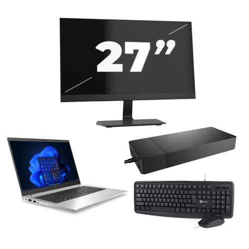 Refurbished HP EliteBook 630 G9 - Intel Core i5-12e Generatie - 13 inch - 16GB RAM - 256GB SSD - Windows 11 Home + 1x 27 inch Monitor Tweedehands