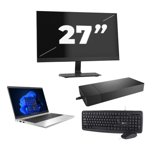 Refurbished HP EliteBook 640 G9 - Intel Core i5-12e Generatie - 14 inch - 16GB RAM - 256GB SSD - Windows 11 Home + 1x 27 inch Monitor Tweedehands