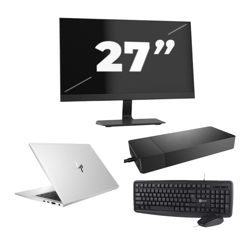 Refurbished HP EliteBook 830 G7 - Intel Core i7-10e Generatie - 13 inch - 16GB RAM - 256GB SSD - Windows 11 Home + 1x 27 inch Monitor Tweedehands
