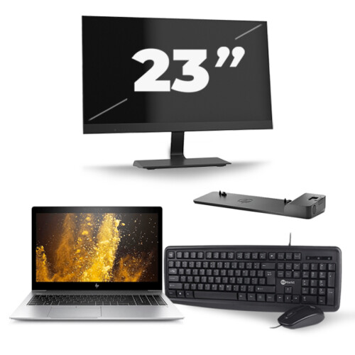 Refurbished HP EliteBook 850 G5 - Intel Core i5-8e Generatie - 15 inch - 16GB RAM - 256GB SSD - Windows 11 + 1x 23 inch Monitor Tweedehands