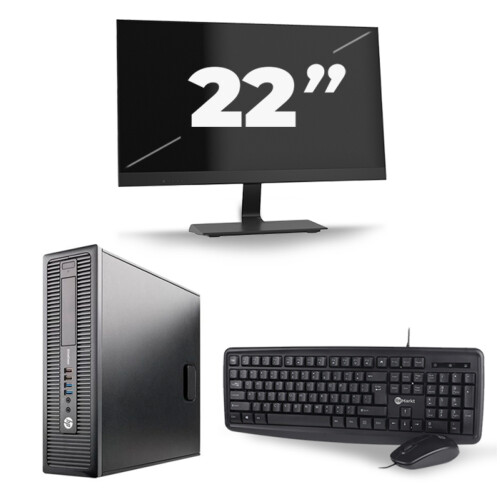 Refurbished HP EliteDesk 800 G2 SFF - Intel Core i7-6e Generatie - 8GB RAM - 256GB SSD - Windows 11 + 1x 22 inch Monitor Tweedehands