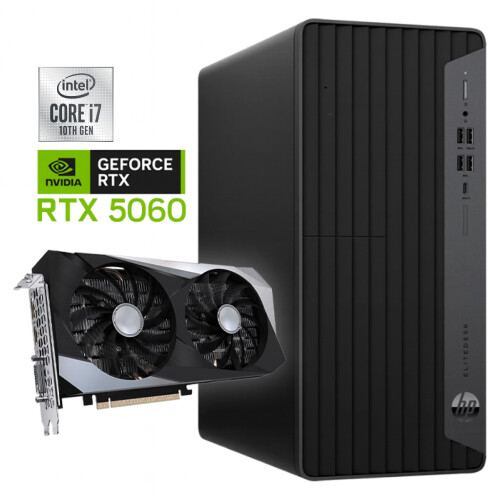 Refurbished HP EliteDesk 800 G6 Tower - Intel Core i7-10e Generatie - 32GB RAM - 512GB SSD - Nvidia RTX 5060 - Win11 - Game PC Tweedehands