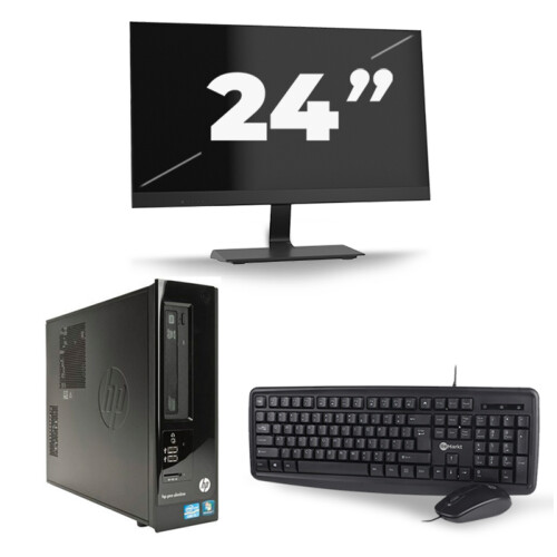 Refurbished HP Pro 3300 SFF - Intel Core i3-2e Generatie - 8GB RAM - 256GB SSD - Windows 10 + 1x 24 inch Monitor Tweedehands