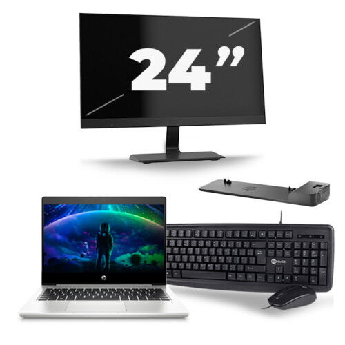 Refurbished HP ProBook 430 G6 - Intel Core i5-8e Generatie - 13 inch - 8GB RAM - 256GB SSD - Windows 11 + 1x 24 inch Monitor Tweedehands