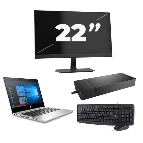 Refurbished HP ProBook 430 G7 - Intel Core i5-10e Generatie - 13 inch - 8GB RAM - 256GB SSD - Windows 11 + 1x 22 inch Monitor Tweedehands