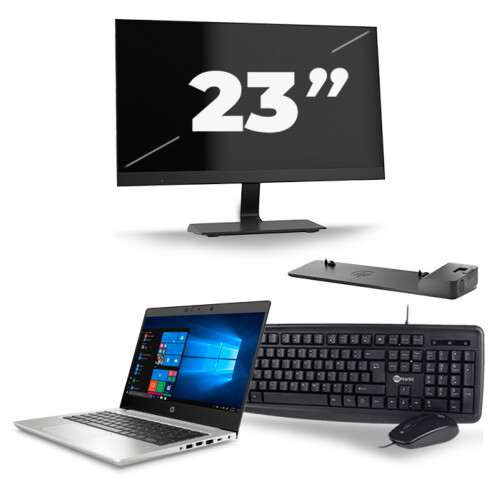 Refurbished HP ProBook 430 G7 - Intel Core i5-10e Generatie - 13 inch - 8GB RAM - 256GB SSD - Windows 11 + 1x 23 inch Monitor Tweedehands