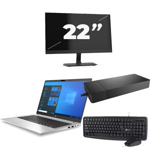 Refurbished HP ProBook 430 G8 - Intel Core i3-11e Generatie - 13 inch - 16GB RAM - 256GB SSD - Windows 11 Home + 1x 22 inch Monitor Tweedehands
