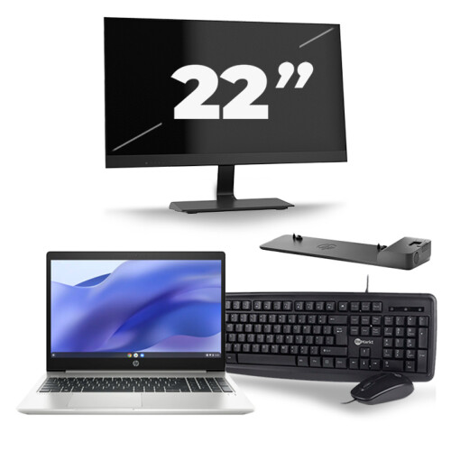 Refurbished HP ProBook 450 G7 - Intel Core i5-10e Generatie - 15 inch - 8GB RAM - 256GB SSD - Windows 11 + 1x 22 inch Monitor Tweedehands