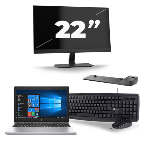 Refurbished HP ProBook 650 G5 - Intel Core i5-8e Generatie - 15 inch - 16GB RAM - 256GB SSD - Windows 11 + 1x 22 inch Monitor Tweedehands