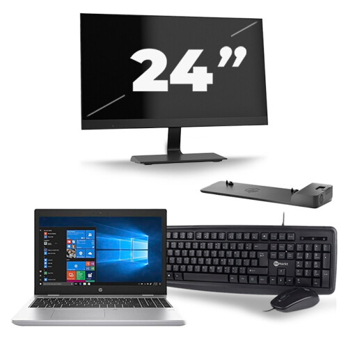Refurbished HP ProBook 650 G5 - Intel Core i5-8e Generatie - 15 inch - 16GB RAM - 256GB SSD - Windows 11 + 1x 24 inch Monitor Tweedehands