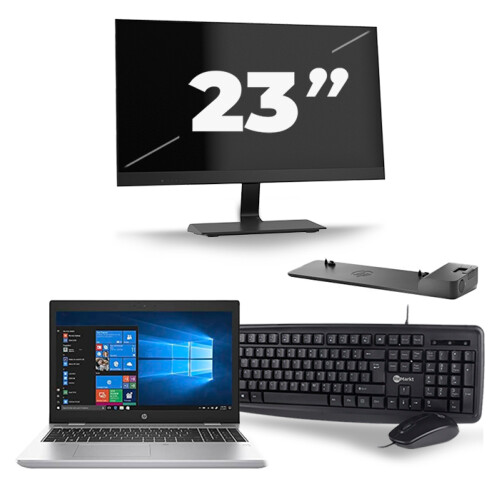 Refurbished HP ProBook 650 G5 - Intel Core i7-8e Generatie - 15 inch - 16GB RAM - 256GB SSD - Windows 11 + 1x 23 inch Monitor Tweedehands