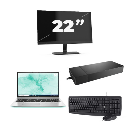Refurbished HP ProBook 650 G8 - Intel Core i7-11e Generatie - 15 inch - 8GB RAM - 256GB SSD - Windows 11 + 1x 22 inch Monitor Tweedehands