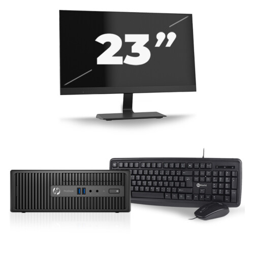 Refurbished HP ProDesk 400 G3 SFF - Intel Core i7-6e Generatie - 8GB RAM - 256GB SSD - Windows 11 + 1x 23 inch Monitor Tweedehands