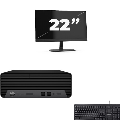 Refurbished HP ProDesk 400 G7 SFF - Intel Core i5-10e Generatie - 8GB RAM - 256GB SSD - Windows 11 + 1x 22 inch Monitor Tweedehands