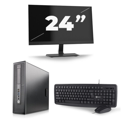 Refurbished HP ProDesk 600 G1 SFF - Intel Core i5-4e Generatie - 8GB RAM - 256GB SSD - Windows 10 + 1x 24 inch Monitor Tweedehands