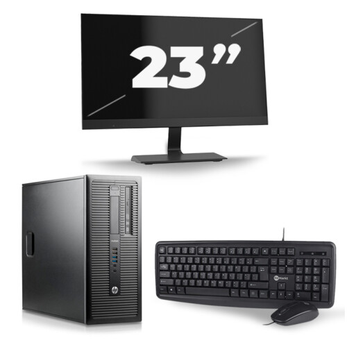 Refurbished HP ProDesk 600 G1 Tower - Intel Core i5-4e Generatie - 8GB RAM - 256GB SSD - Windows 10 + 1x 23 inch Monitor Tweedehands