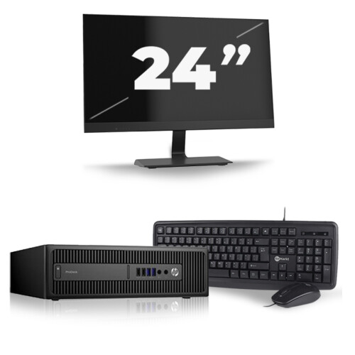Refurbished HP ProDesk 600 G2 SFF - Intel Core i5-6e Generatie - 8GB RAM - 256GB SSD - Windows 11 + 1x 24 inch Monitor Tweedehands