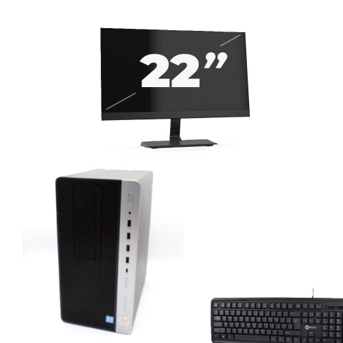 Refurbished HP ProDesk 600 G4 Micro Tower - Intel Core i5-8e Generatie - 8GB RAM - 256GB SSD - Windows 11 + 1x 22 inch Monitor Tweedehands