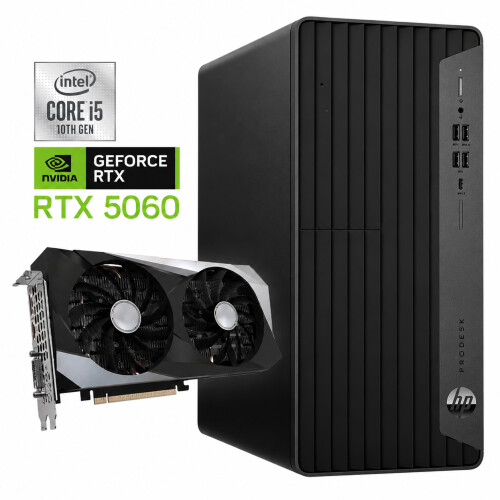 Refurbished HP ProDesk 600 G6 Tower - Intel Core i5-10e Generatie - 32GB RAM - 1TB SSD - Nvidia RTX 5060 - Win11 - Game PC Tweedehands