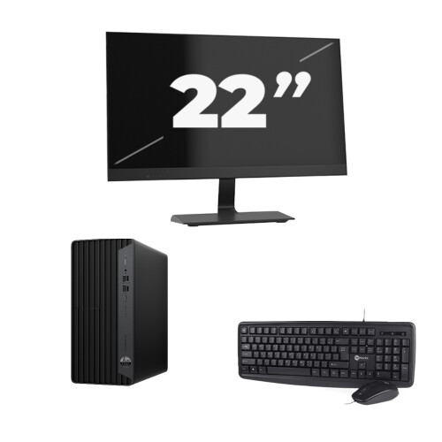 Refurbished HP ProDesk 600 G6 Tower - Intel Core i7-10e Generatie - 8GB RAM - 256GB SSD - Windows 11 + 1x 22 inch Monitor Tweedehands