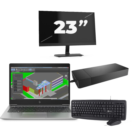 Refurbished HP ZBook 14u G5 - Intel Core i7-8e Generatie - 14 inch - 16GB RAM - 256GB SSD - Windows 11 + 1x 23 inch Monitor Tweedehands