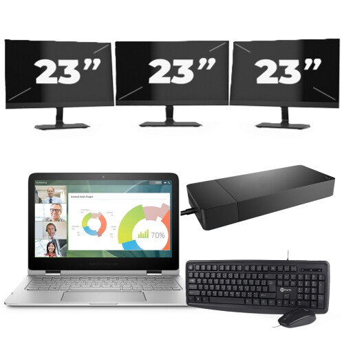 Refurbished HP ZBook 15 G1 - Intel Core i7-4e Generatie - 15 inch - 8GB RAM - 256GB SSD - Windows 11 + 3x 23 inch Monitor Tweedehands