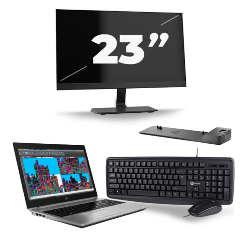 Refurbished HP ZBook 15 G5 - Intel Core i7-8e Generatie - 15 inch - 16GB RAM - 256GB SSD - Windows 11 + 1x 23 inch Monitor Tweedehands