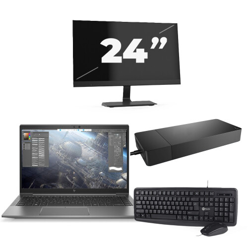 Refurbished HP ZBook Firefly 14 G7 - Intel Core i7-10e Generatie - 14 inch - 16GB RAM - 256GB SSD - Windows 11 Home + 1x 24 inch Monitor Tweedehands