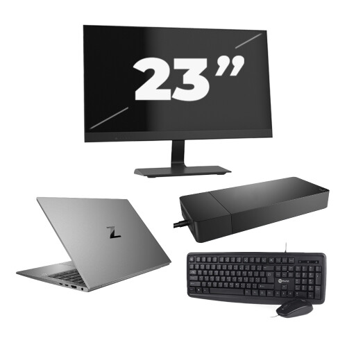 Refurbished HP ZBook Firefly 14 G7 - Intel Core i7-10e Generatie - 14 inch - 16GB RAM - 256GB SSD - Windows 11 Home + 1x 23 inch Monitor Tweedehands