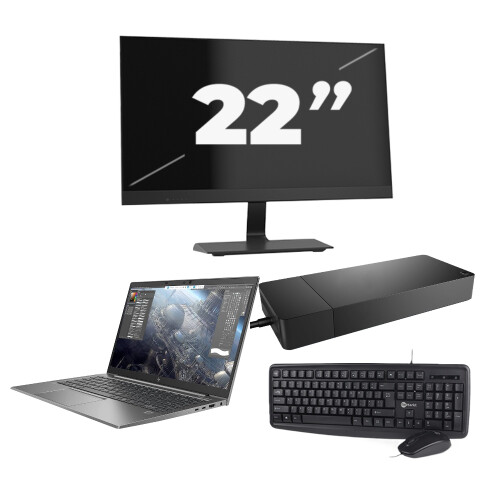 Refurbished HP ZBook Firefly 14 G8 - Intel Core i7-11e Generatie - 14 inch - 16GB RAM - 256GB SSD - Windows 11 Home + 1x 22 inch Monitor Tweedehands